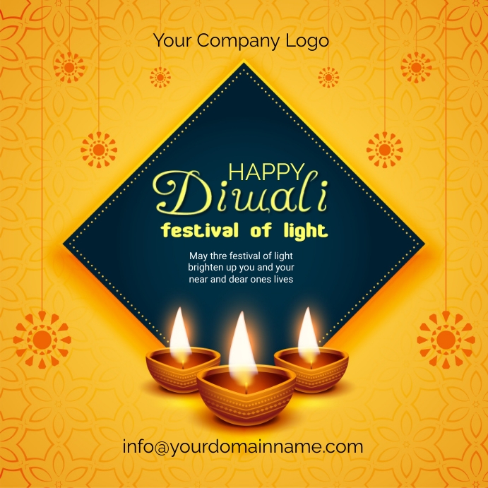 happy diwali deepavali insgragram diwali Template PosterMyWall